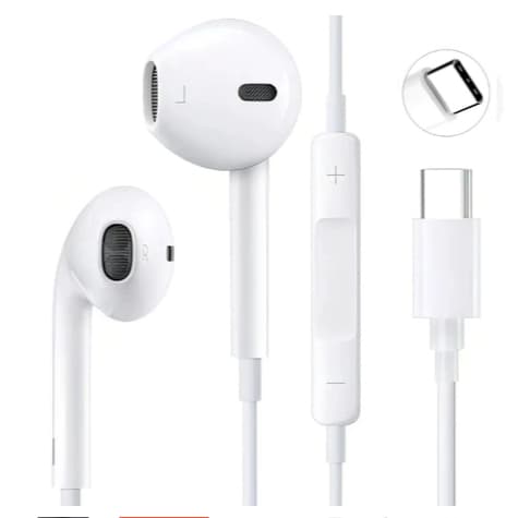 Fone de ouvido com fio Tipo C (USB-C) Compativel iPhone 15 /16/17 e android