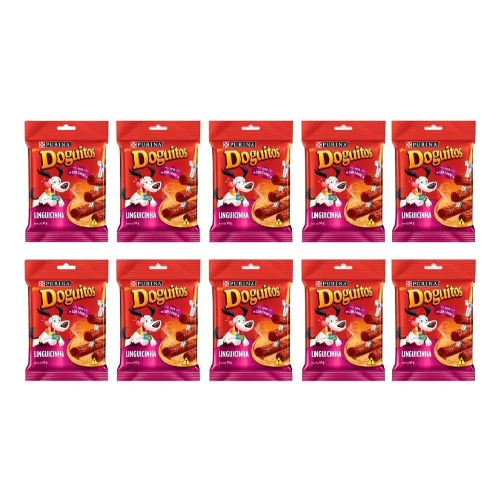 Petisco Cães Doguitos Linguicinha - Combo Com 10