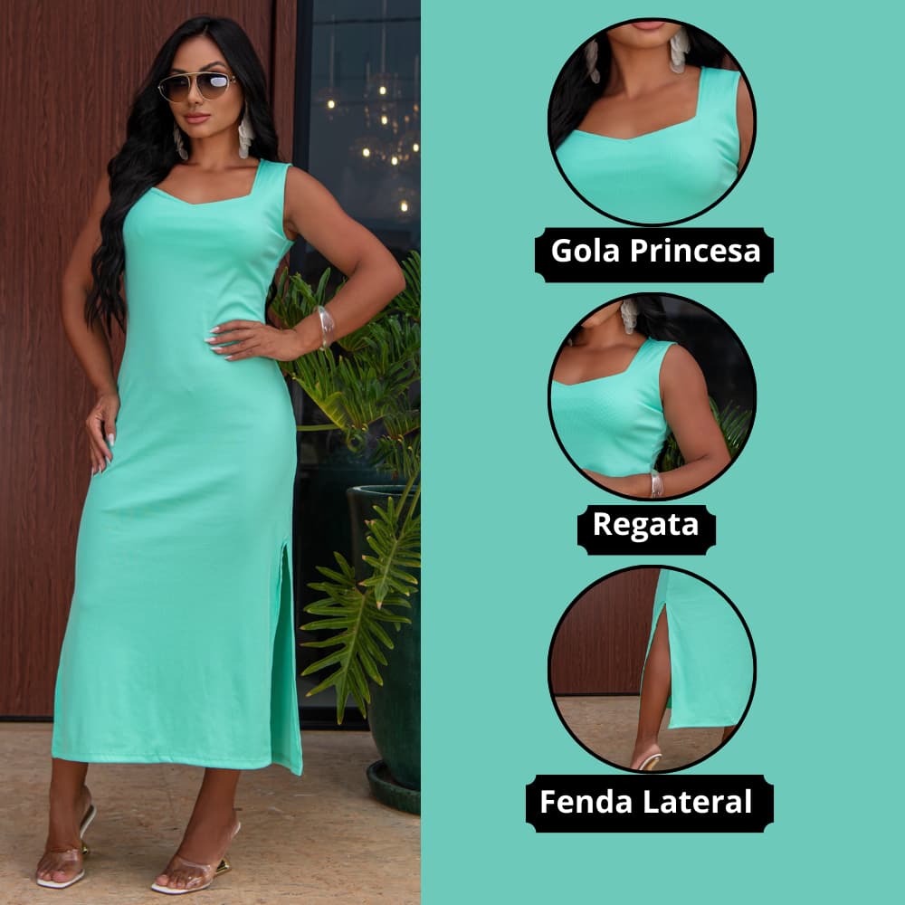 Vestido Feminino Casual Moderno Fenda Lateral Tubinho Ribana Canelada Envio Rapido