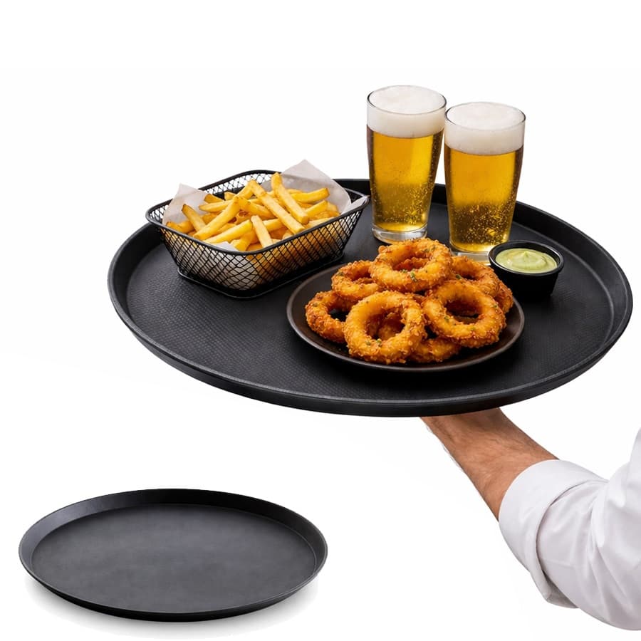 Bandeja de Garçom Antiderrapante Redonda 40cm Frigopro