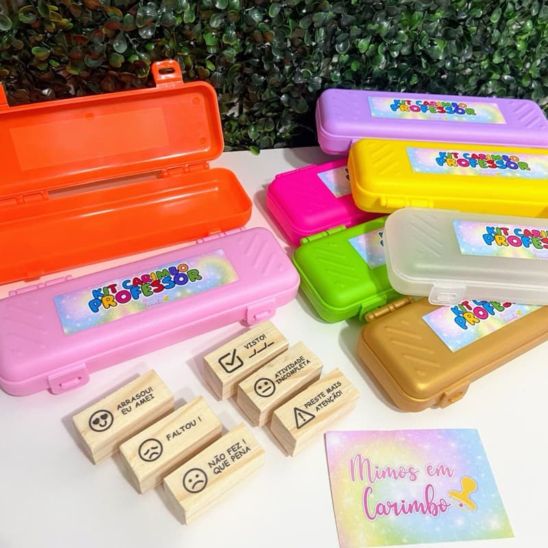 Kit carimbos professor escola professora caderno alunos visto você brilhou atividade