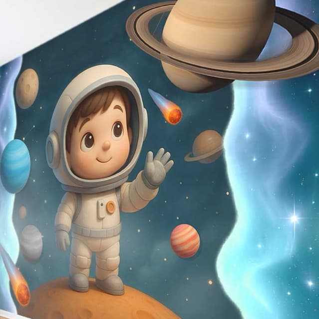 Papel de Parede  Astronauta Baby Adesivo Personalizado M² PAREDE TODA