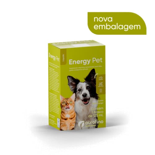 Suplemento Energy Pet 125ml Morango Energético Para Cães Gatos Aves Pequenos Roedores Aniamis