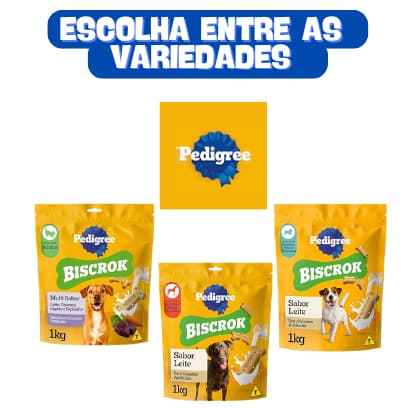 Biscoito Pedigree Biscrok Para Cães Adultos 1kg (escolha a variedade)