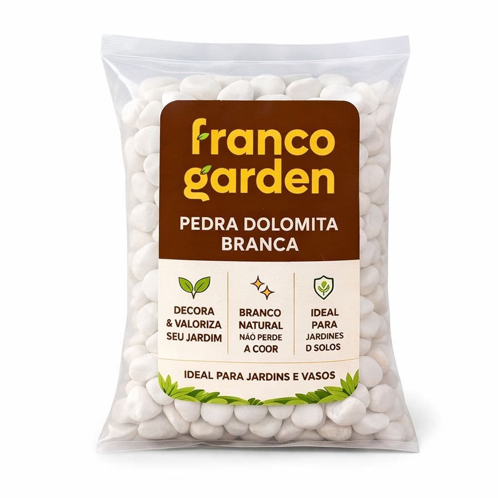 Pedra Dolomita Branca Seixo Decorativo para Vasos e Jardins Ornamentais 5kg