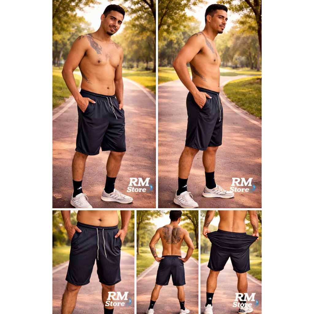 Kit com 03 short dry fit longo calção homem para treina academia