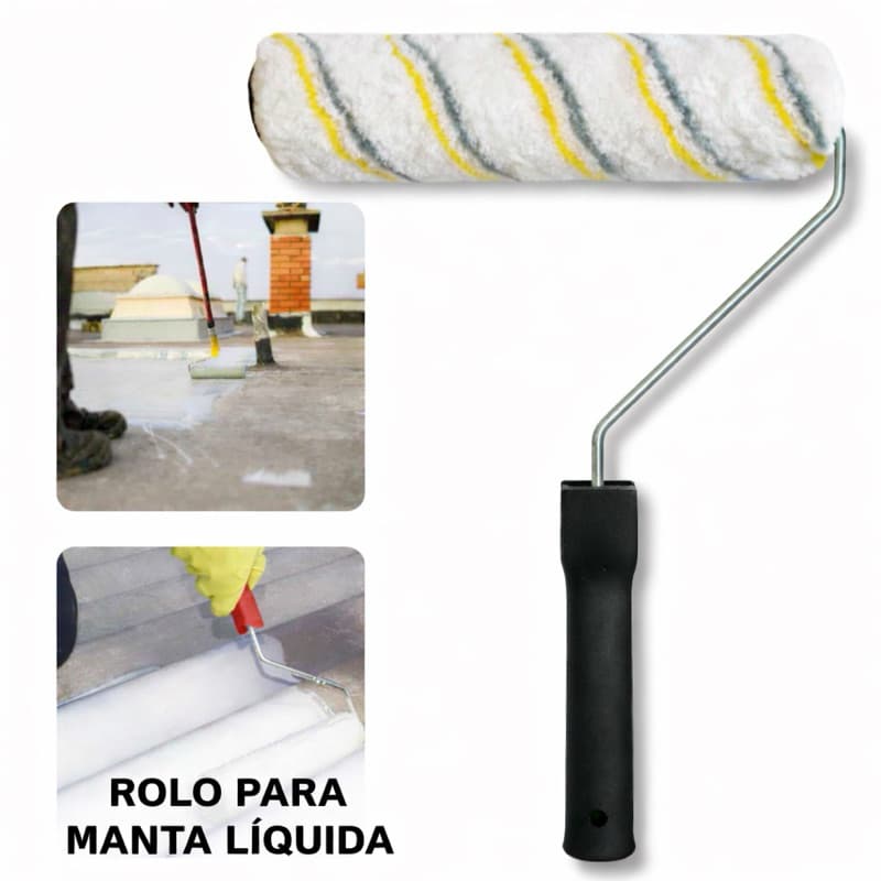 Rolo P/ Pintura de Manta Líquida Emborrachada 23cm C/ Suport