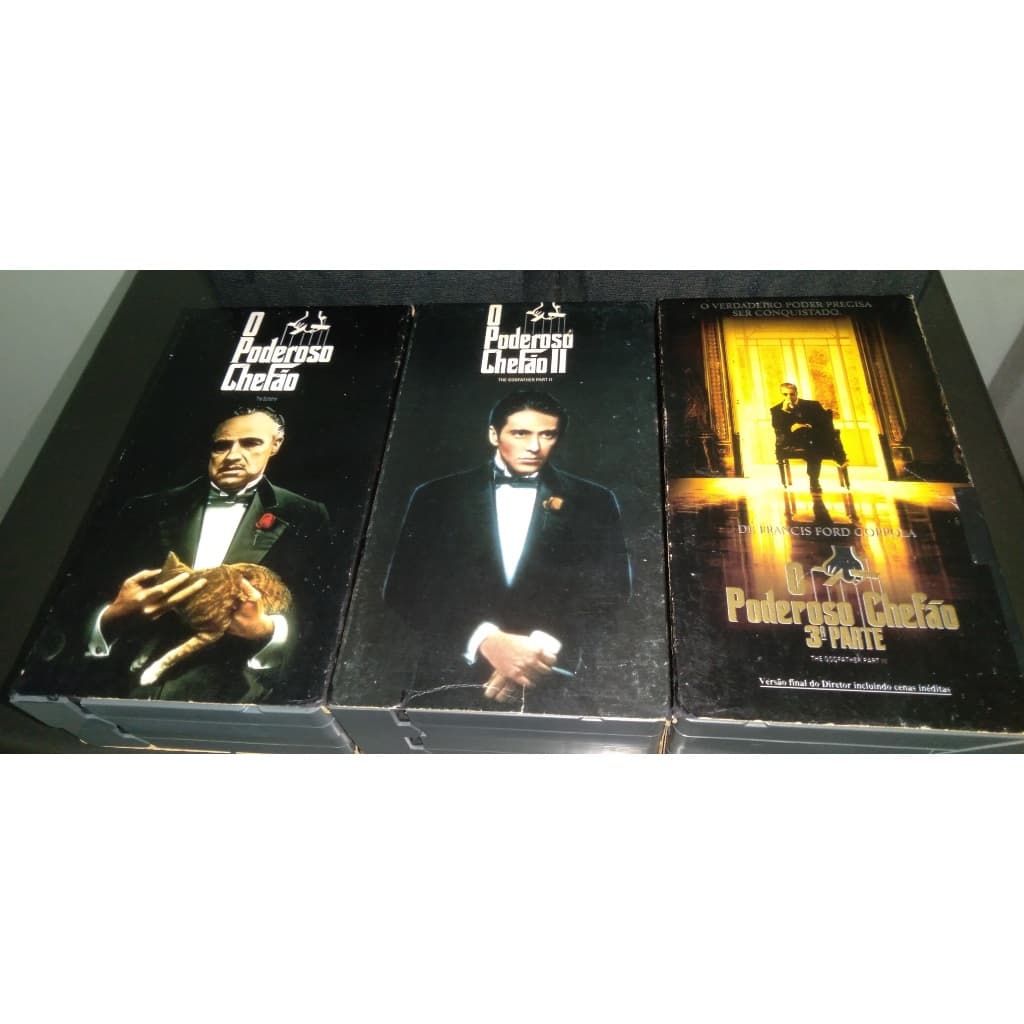 3 Fitas Duplas Seladas VHS Filmes Trilogia O Poderoso Chefão