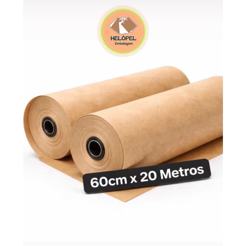 Bobina Rolo papel  Kraft com 60cm e 20metros para Embalagens