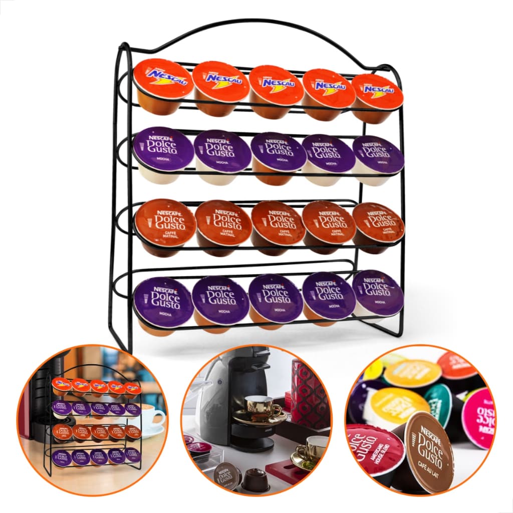 Porta Cápsula de Café Dolce Gusto 40 unidades Suporte Reforçado(PRETO )Suporte Bancada