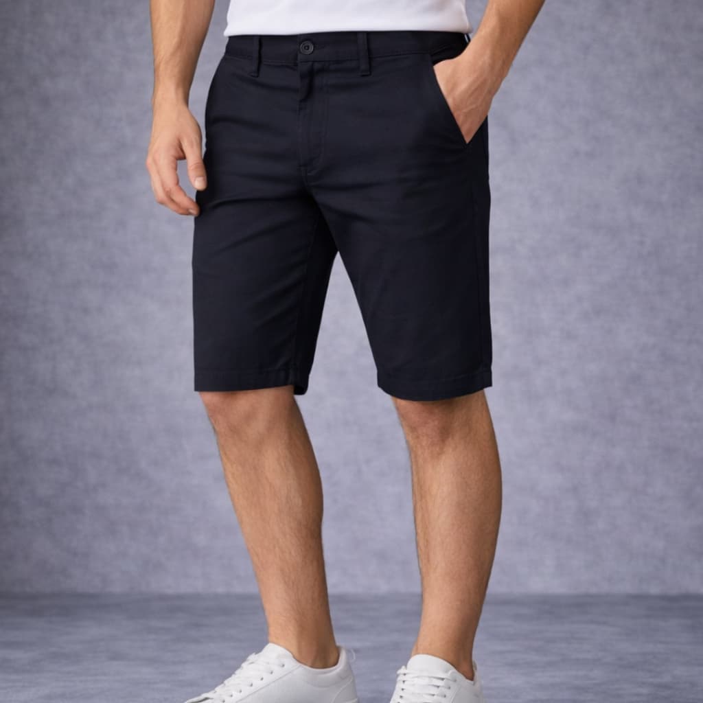 Bermuda Masculina Azul Marinho Slim Fit Social Elastano Confortável Premium