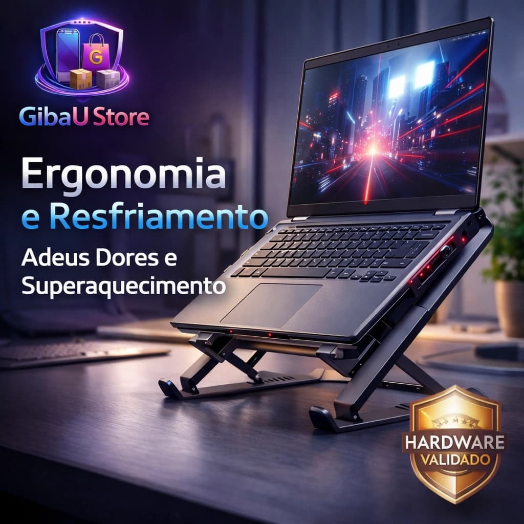 Suporte Notebook Ajustável Ergonômico Articulado Base Tablet Portátil Dobrável - Giba'U Store