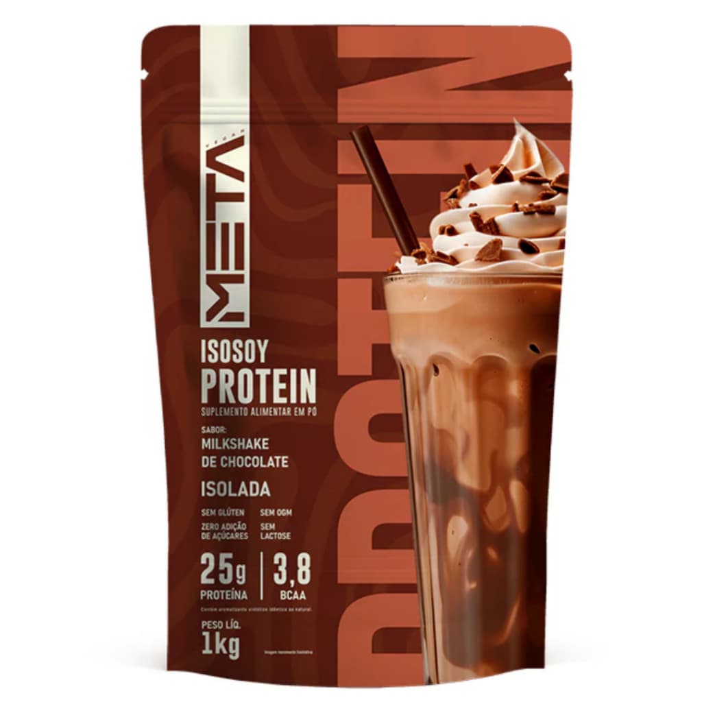 Meta Milkshake de Chocolate 1kg - Suplemento Proteico - Vegano - 25g de Proteína por Dose -  Jhamal