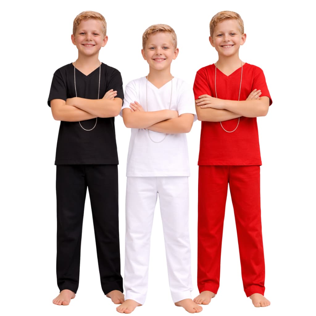 Conjunto Masculino Infantil Umbanda e Candomblé Roupa de Ração Premium do 4 ao 12 anos