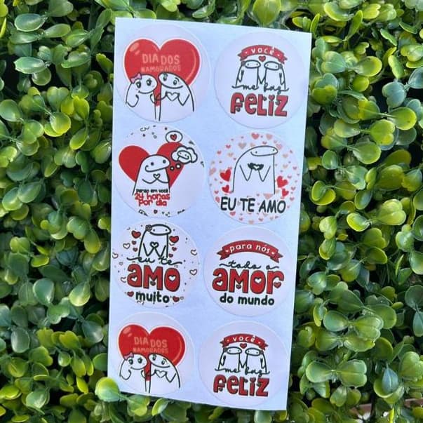 Cartela Sortida 100 Adesivos Dia dos Namorados Lembrancinha Adesivo Presente Sacola