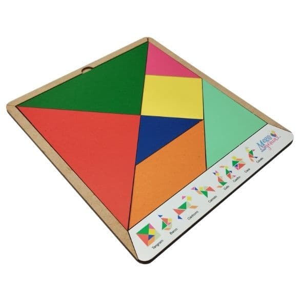Brinquedo Educativo Tabuleiro Tangram Mdf - Mega Impress