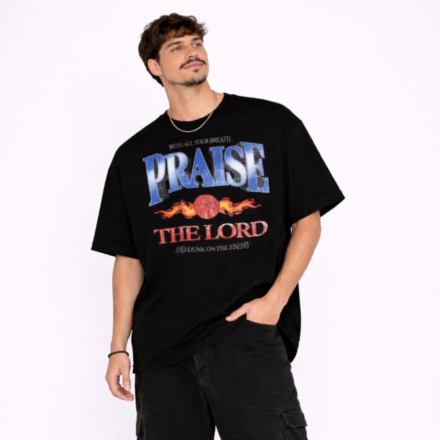 Camiseta Oversized Básica Streetwear Estampada - PRAISE