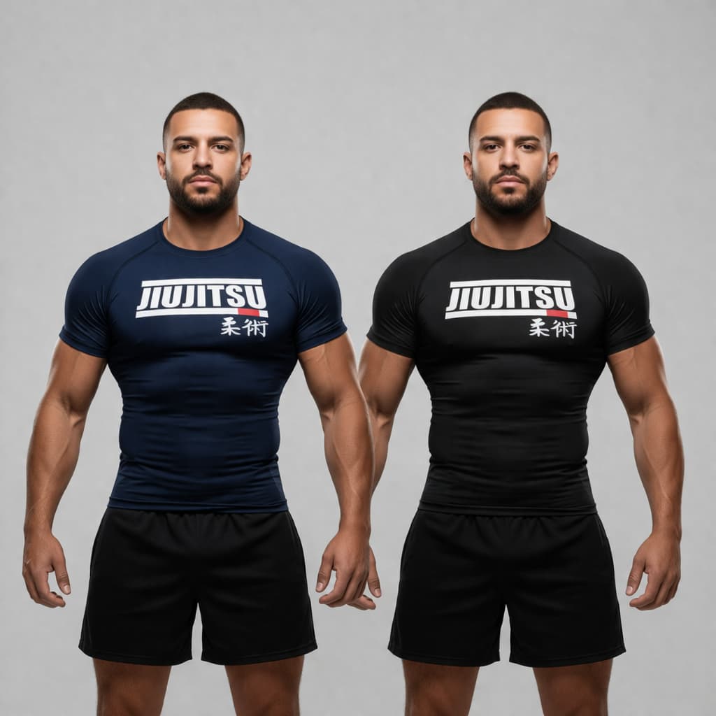 Kit 2 Camisetas Compressão Jiu Jitsu Rash Guard Masculina Academia Treino