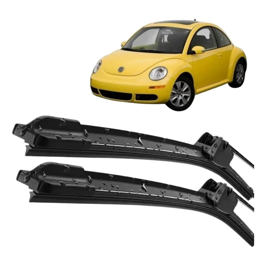 Kit Par Palhetas Limpador de Parabrisa Paleta Silicone Vw New Beetle 1998 A 2012