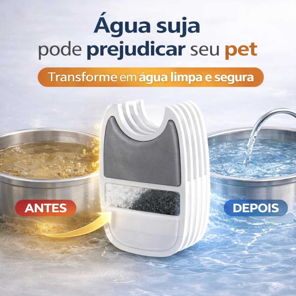 Filtro Reposição Bebedouro Pet Wireless Inox Flow Kit 4 Unid.  (Carvão Ativado + Resina + Algodão)