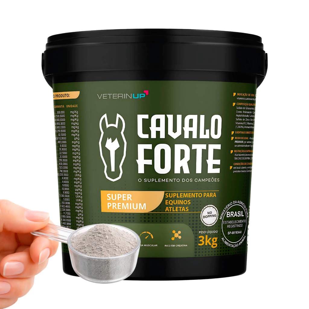 Cavalo Forte Super Premium 3kg - 4x mais Potente p/ Cavalos Atletas de Alta Performance Vaquejada