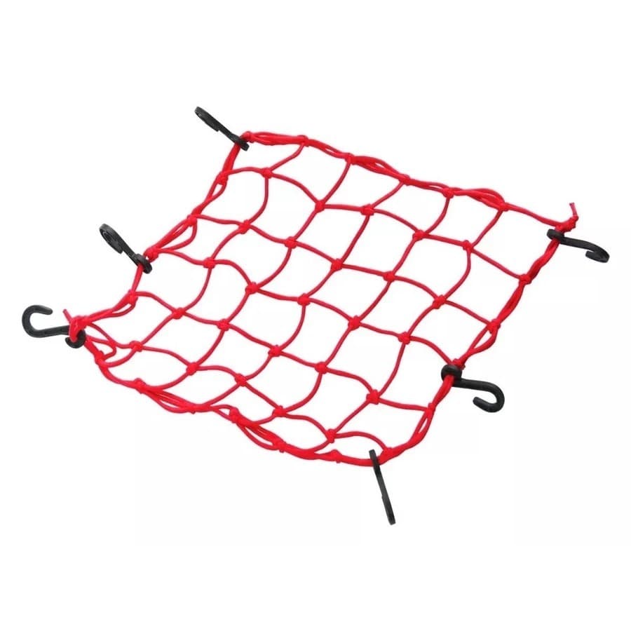 Rede Elastica Aranha Para Capacete Vermelha 35x35