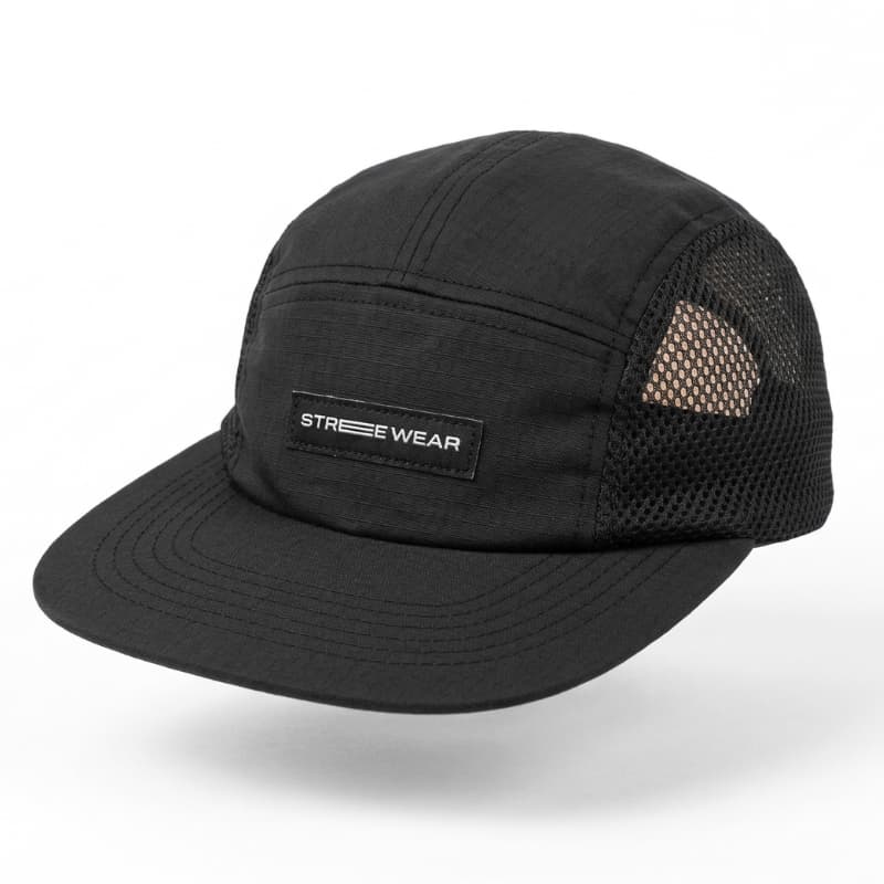 Boné Premium Aba Reta Five Panel 5 Origial Preto/Cinza