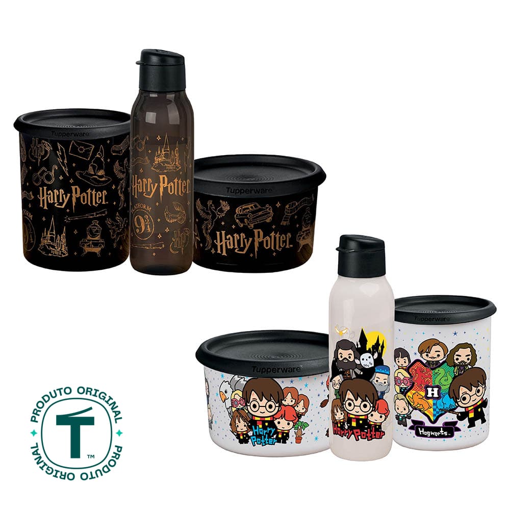 Kit de Potes e Garrafas Tupperware Harry Potter