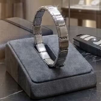 pulseira masculina  Pulseira de Aço Inox -  e Elegância