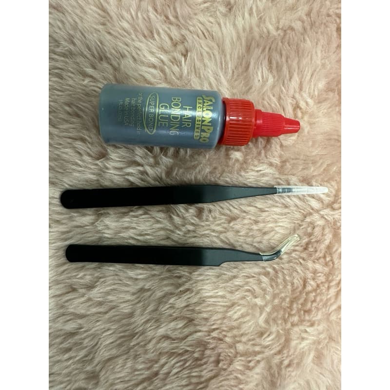 Conjunto Pinça(reta + Curva) Extensão De Cílios + Cola Salon Pro 30ml Profissional Para Extensão de Cílios