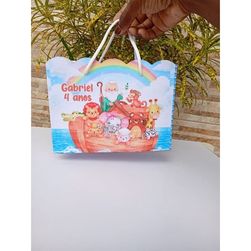 Sacolinha Personalizada Arca de Noé/Sacolinha Montado
