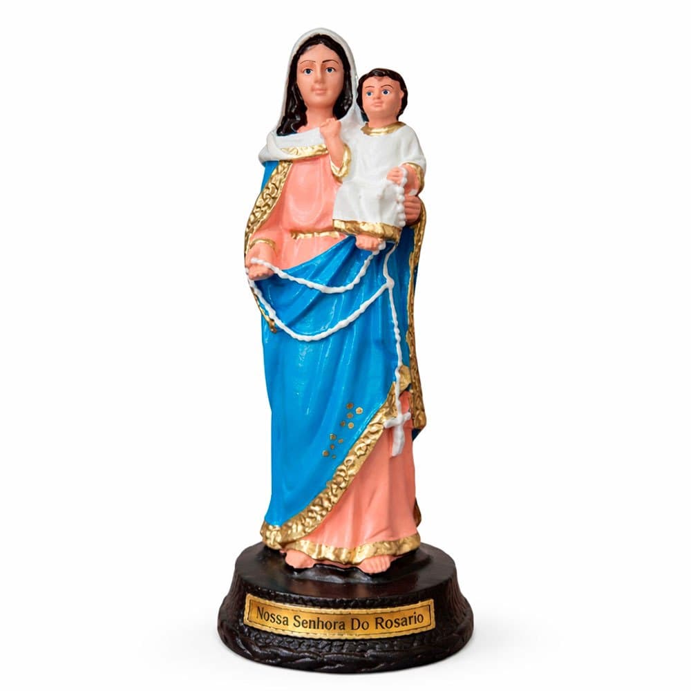 Imagem de Nossa Senhora do Rosário de Borracha Inquebrável - 20 cm Estatueta Decoração Católica