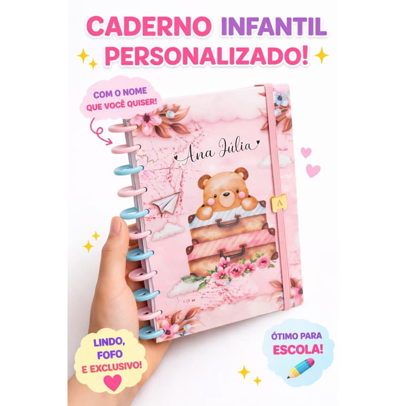 Caderno Personalizado Infantil com Nome – Escolar com Discos