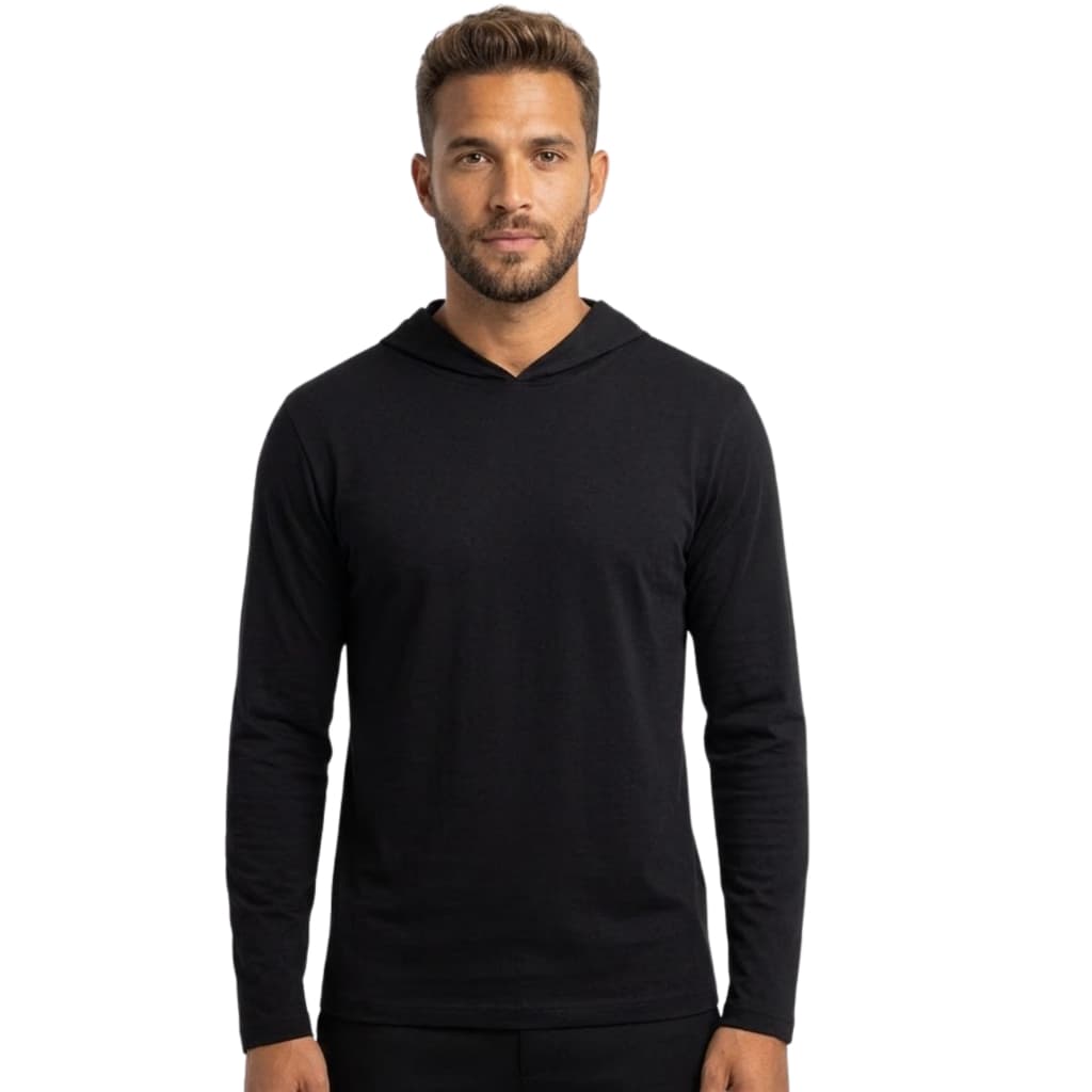 Camiseta Manga Longa COM Touca Poliéster Masculina Lisa Básica Premium