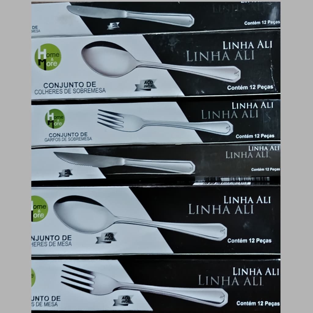 Kit Completo de Talheres Inox Talheres De Mesa e Sobremesa em Inox