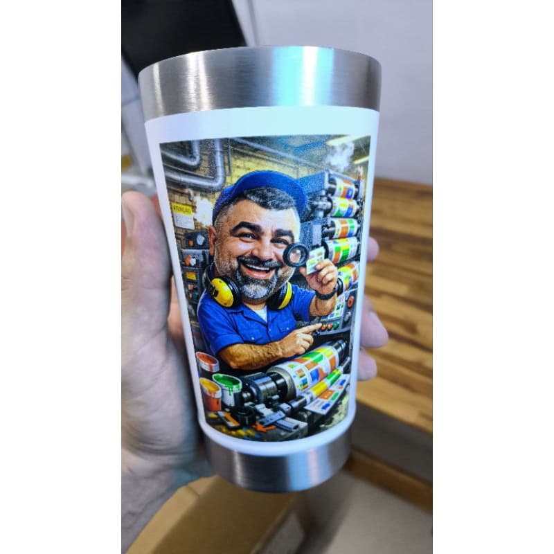 Copo Térmico Personalizado Com Caricatura De Sua Profissão