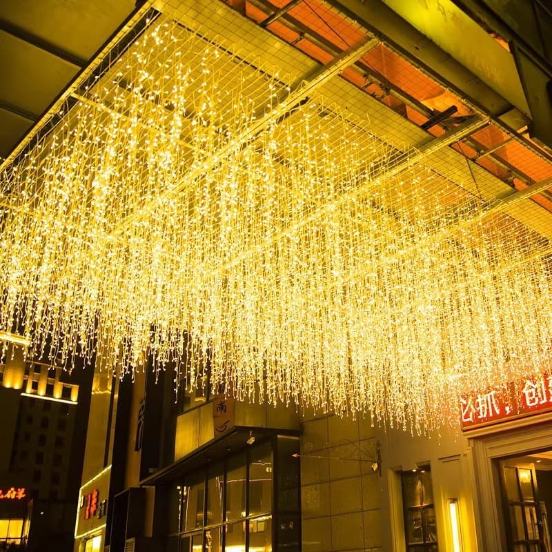 Luces de Cascata 400 LEDs 10m Impermeável Decoração Jardim Casa Varanda Pisca Pisca Modos de Cor