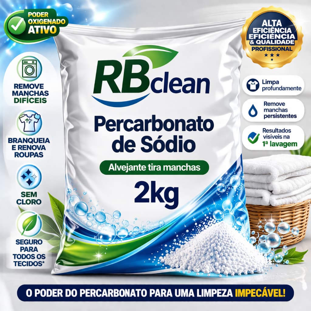 Percarbonato de Sódio 6KG | Alvejante Ecológico Sem Cloro | Super Rendimento e Limpeza Pesada