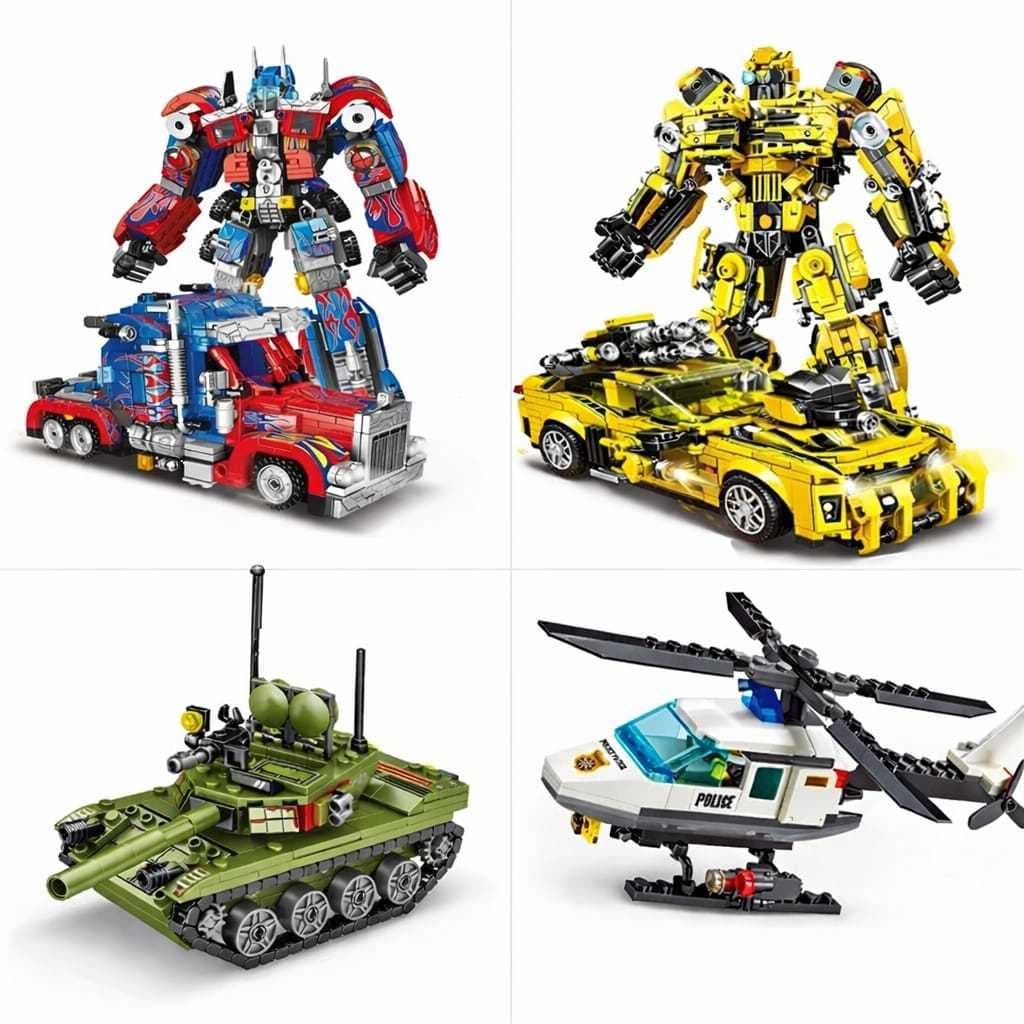 Blocos De Montar Várias possibilidades - Tanque-carro-robo-helicoptero - 300 Pçs