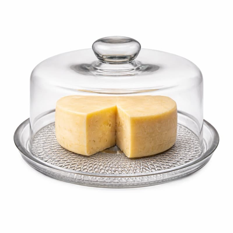 Queijeira de Vidro Com Tampa Vitazza Porta Queijos Vidro Acrílico Inox e Plástico