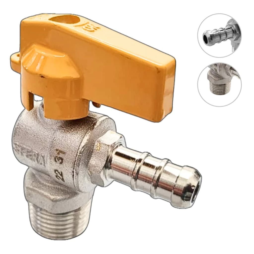 Registro De Gás Esfera Angular 90 Rosca 1/2npt MxBM