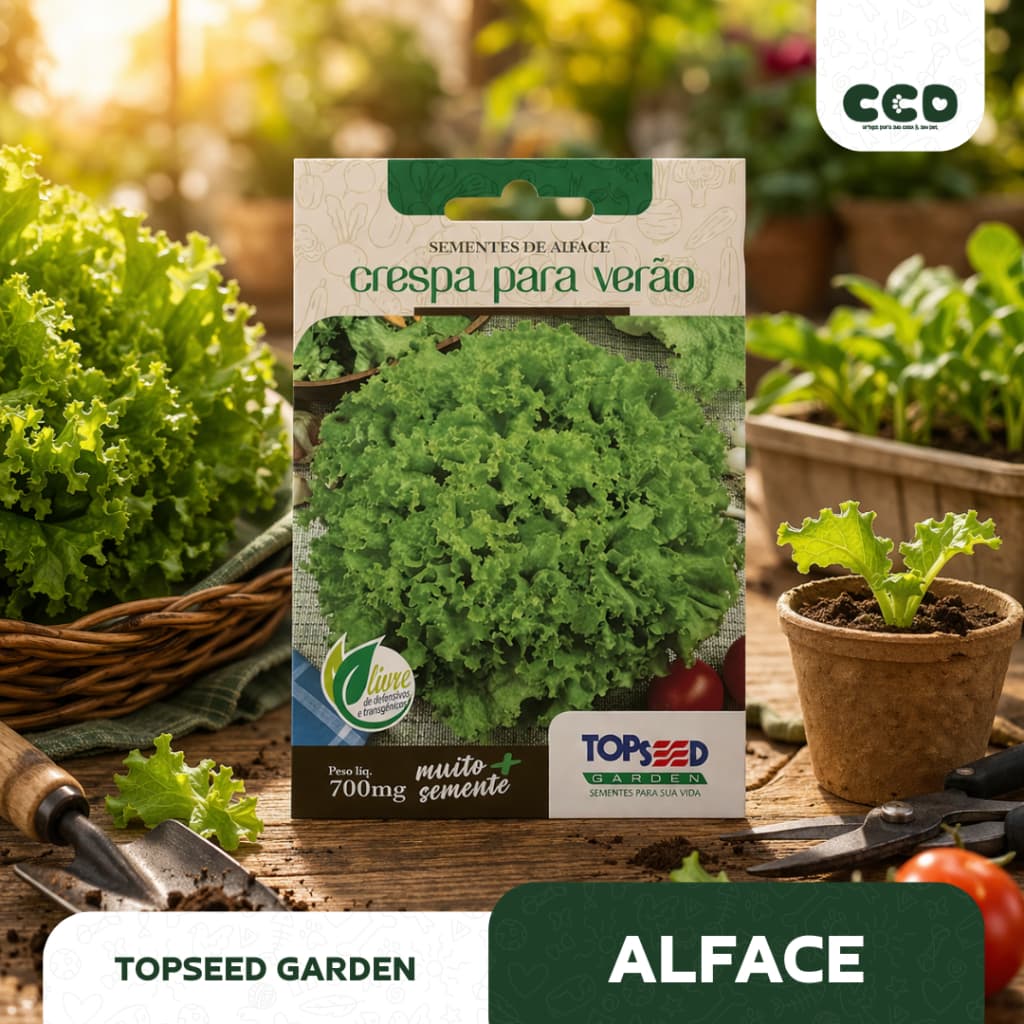 Semente de Alface Crespa para Verão Topseed 700mg