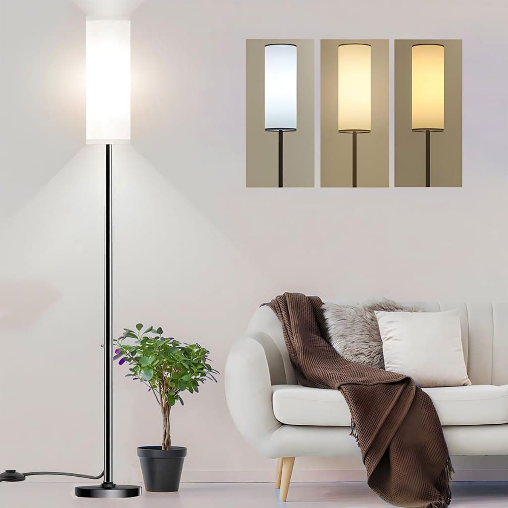 Luminária de Chão para Escritório - Simples, com 3 Temperaturas de Cor e Iluminação Ajustável