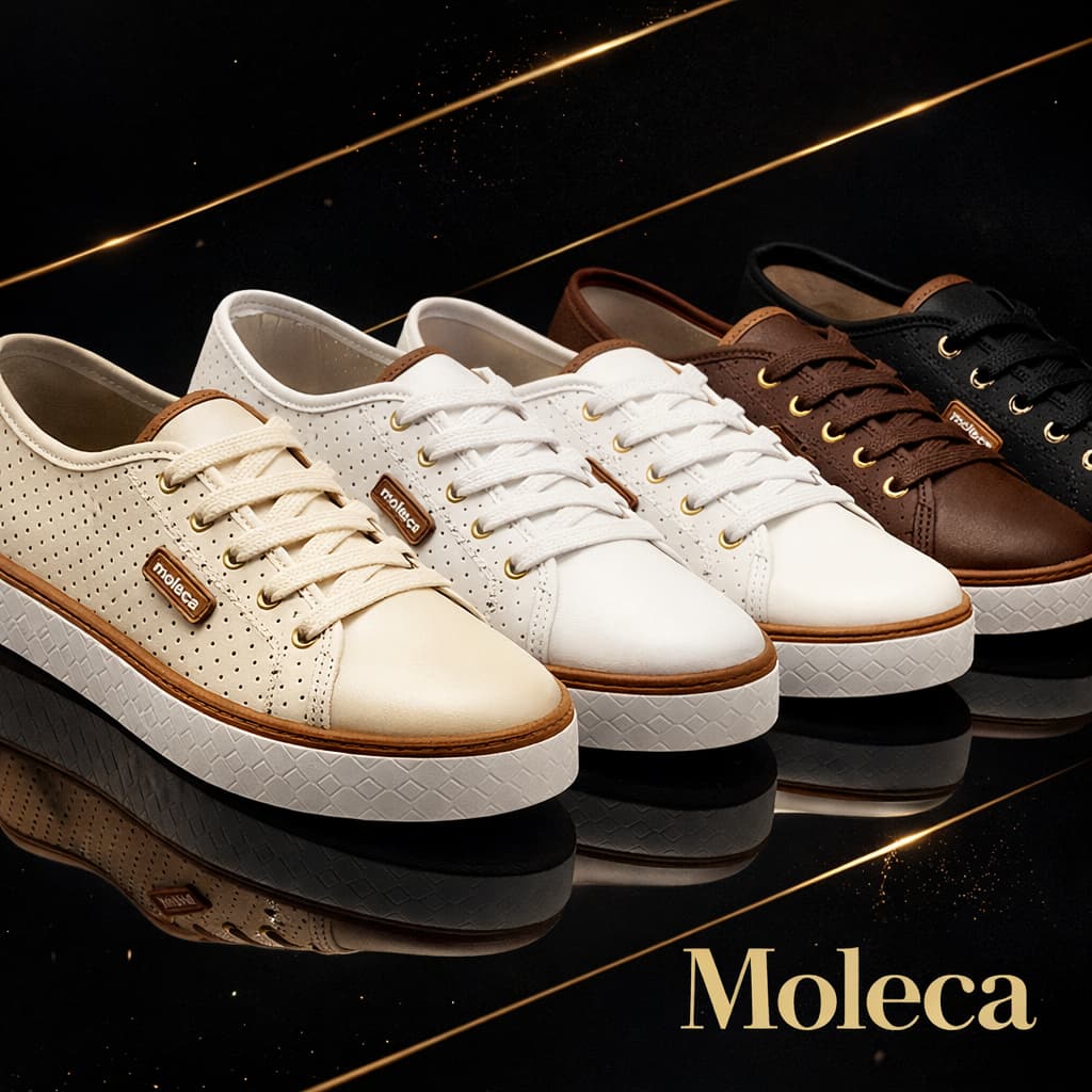 Tênis Casual Feminino Moleca Sofisticado Moda Elegante Moderno Dia a Dia Macio Conforto Original