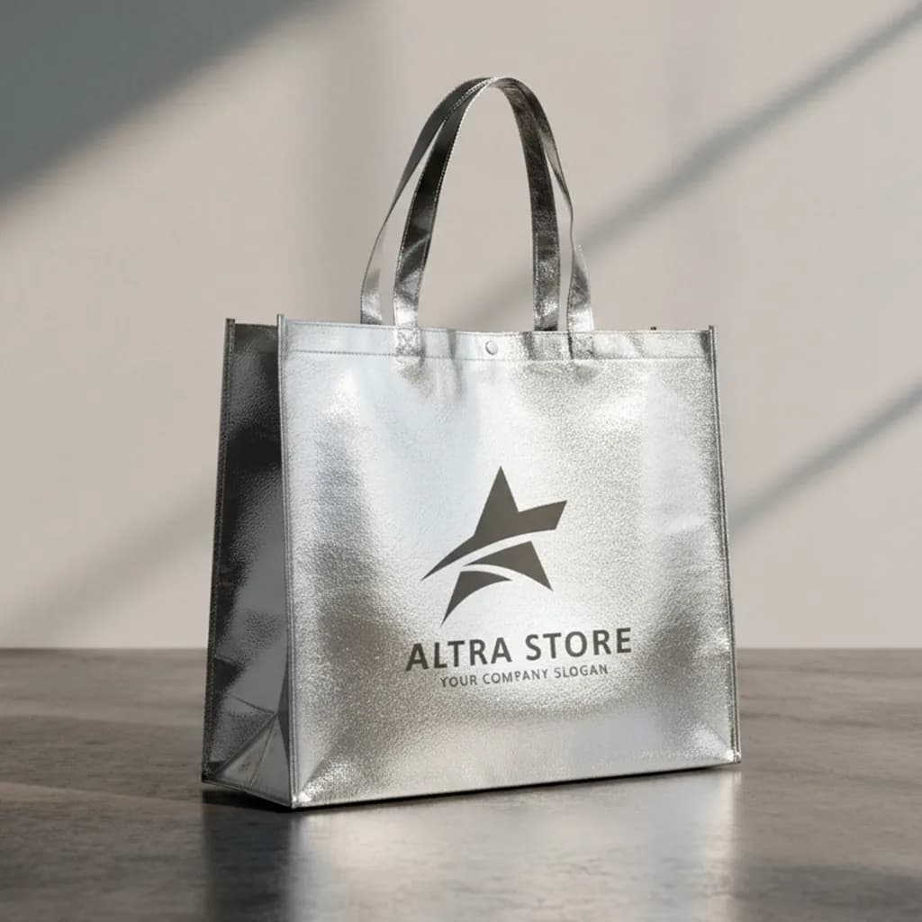 Kit 50 Sacolas Metalizadas Personalizadas Para Empresas