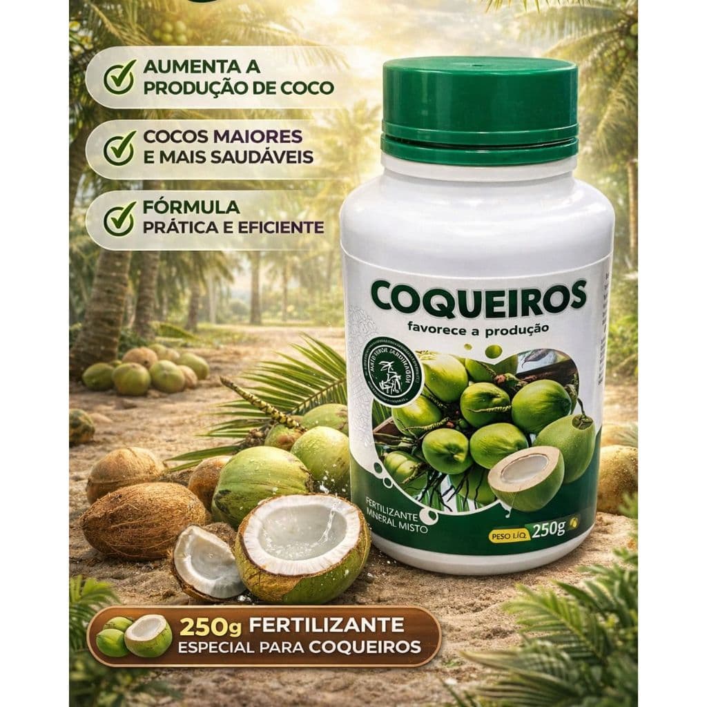 FERTILIZANTE PARA COQUEIROS FAVORECE A PRODUÇÃO  PRODUTO MATO VERDE