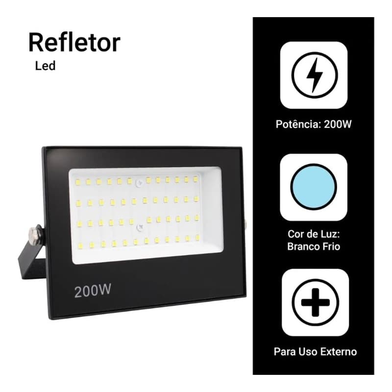 💡REFLETOR LED 200W – RESISTENTE À ÁGUA E ECONÔMICO