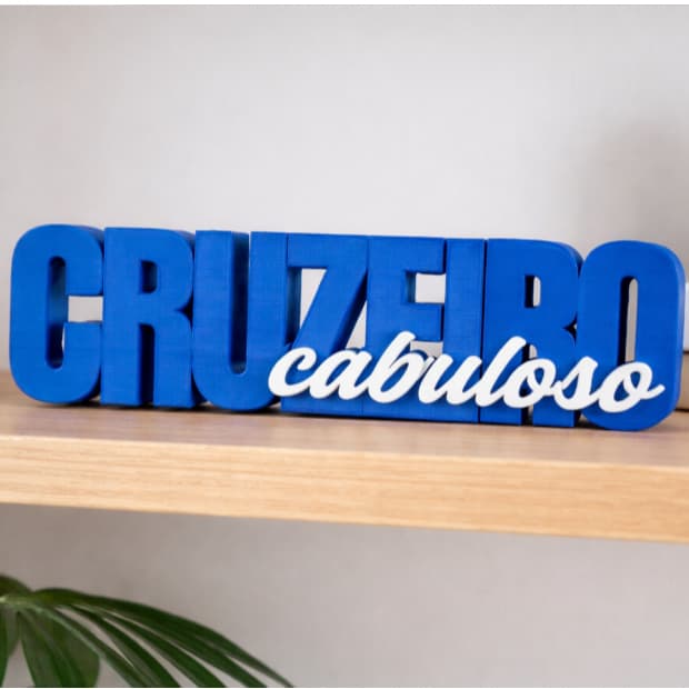 Cruzeiro Cabuloso Letreiro Decorativo Raposa Presente Torcedor Time
