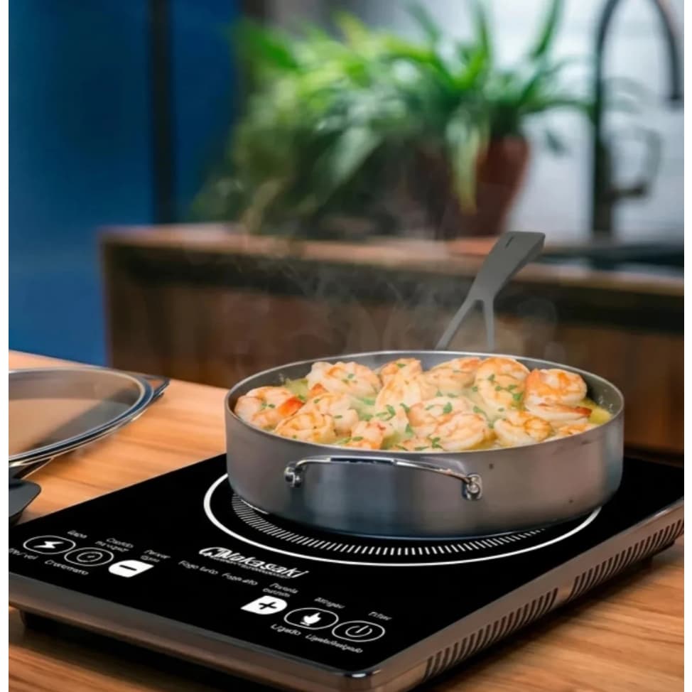 Cooktop Indução Nakasaki Supreme 2300W Portátil Touch  Rápido Seguro Moderno.