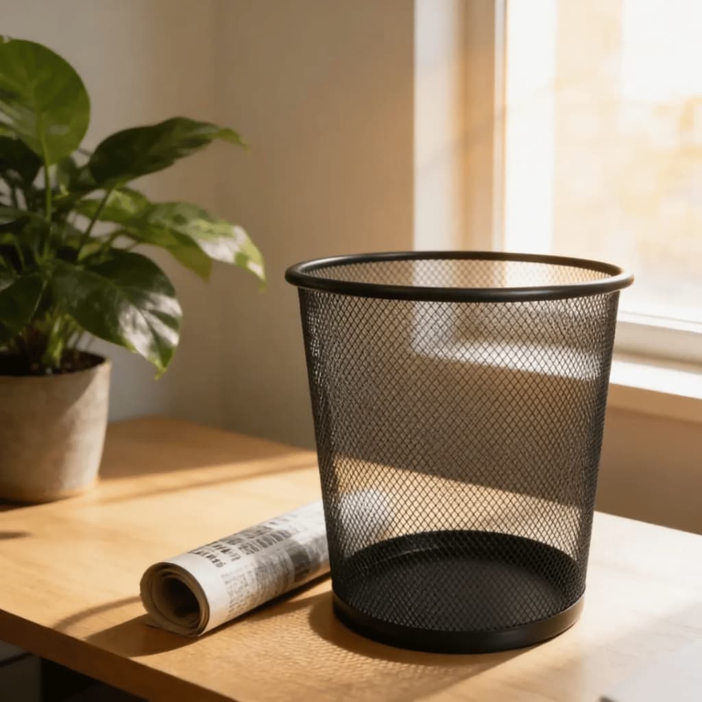 Cesto Lixeira Metal Telada 10L Design Moderno Escritório Banheiro Quarto Resistente